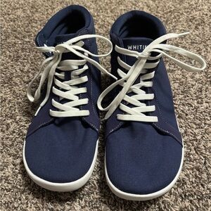 Whitin navy blue high top barefoot style canvas sneakers Size 45 or US 12
